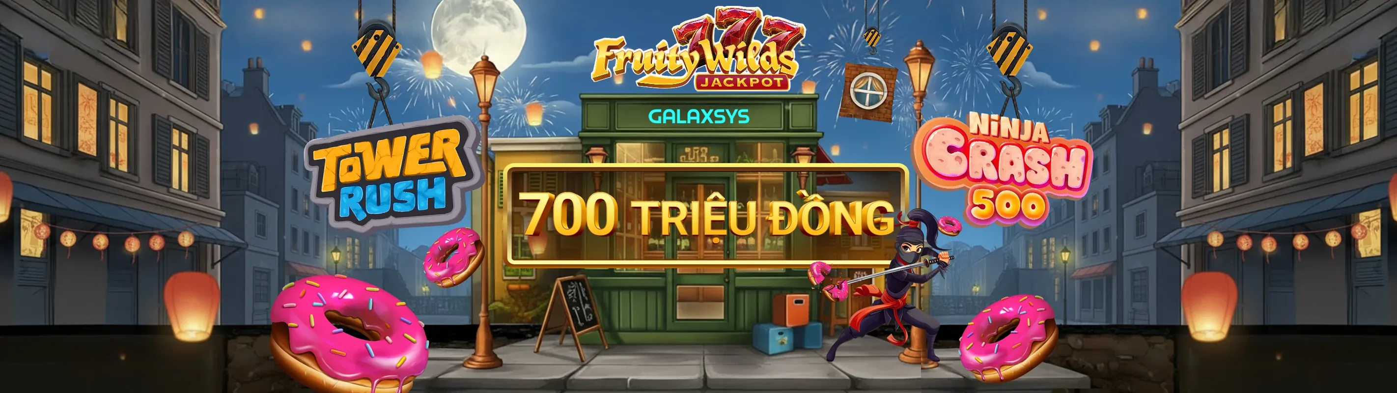 Hình ảnh máy slot với biểu tượng may mắn và tiền thưởng lớn tại ole777 link mới